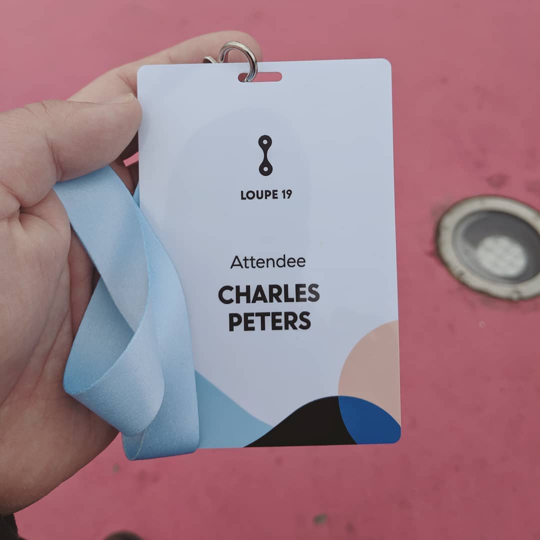 Conference badge with my name on it